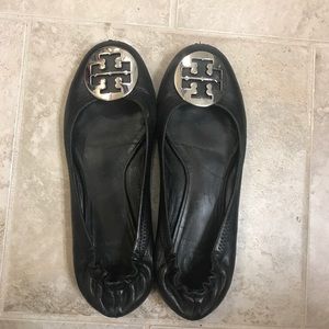 Tory Burch Reva Flat Black and Silver 8